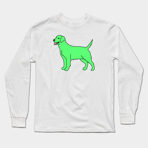 Neon Green Dog Long Sleeve T-Shirt by Kelly Louise Art